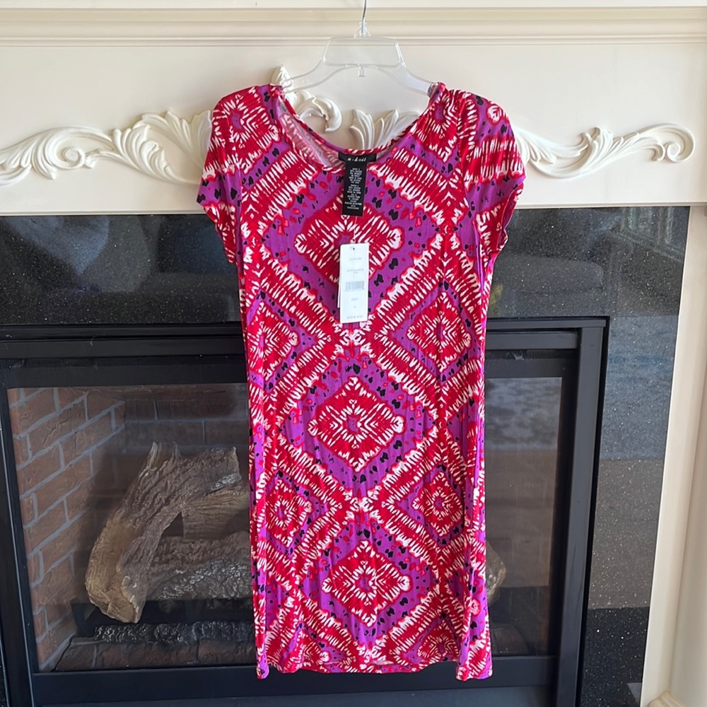 U Knit Midi Dress Bandana Batik Womens Small